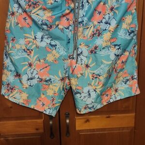 Arizona Jean Company Blue and Orange Floral Board Shorts